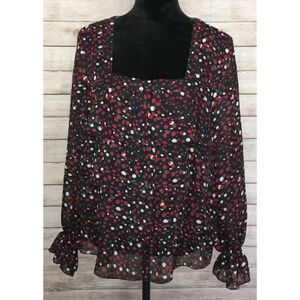 Apostrophe Black & Red Polka Dot Blouse